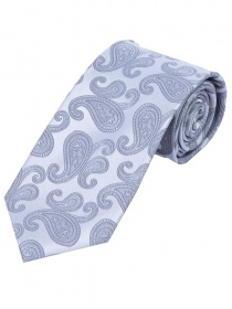 Sevenfold-Krawatte Paisley-Muster silber