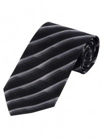 Modieuze brede stropdas gestreepte nacht zwart