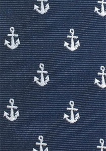 XXL-Zakelijke stropdas marineblauw anker
