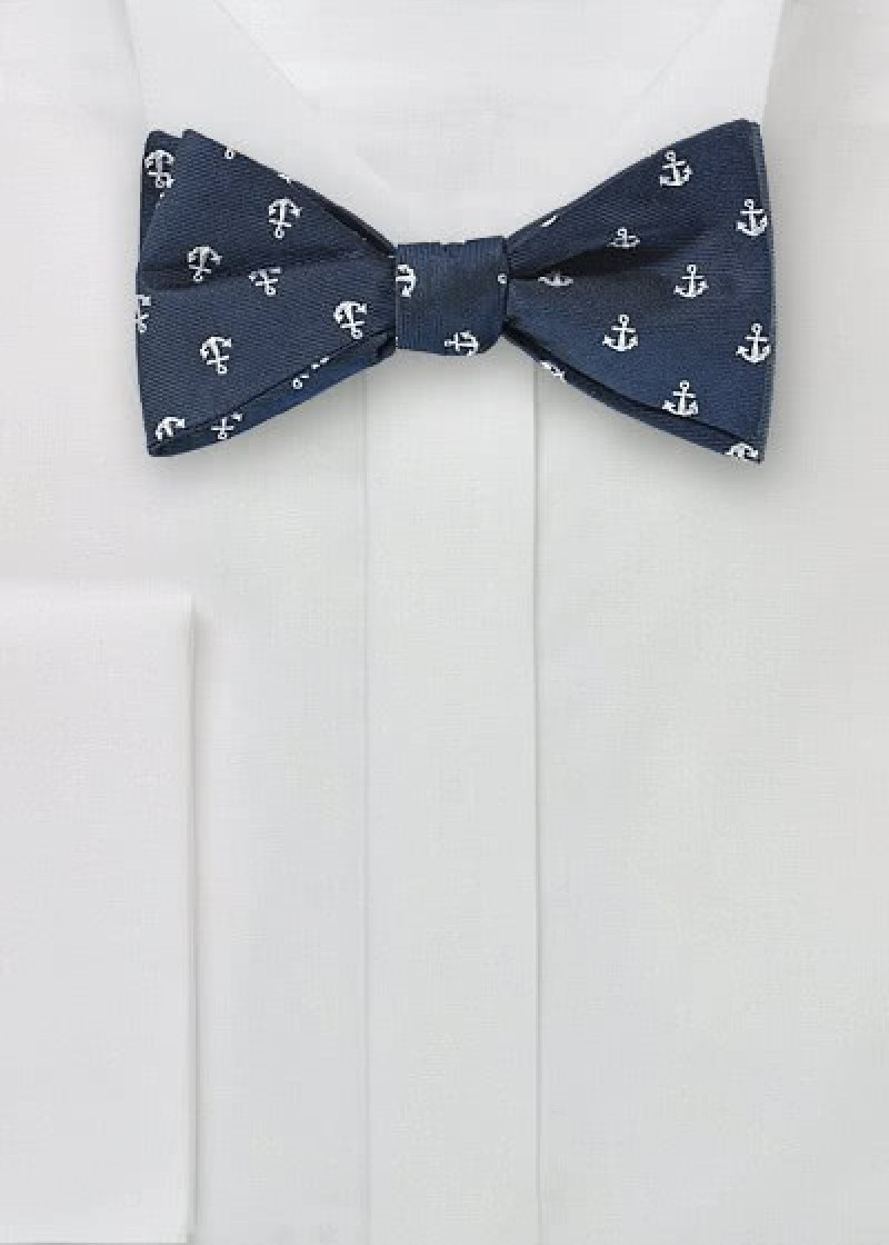 Vlinderdas zelf te binden marineblauw