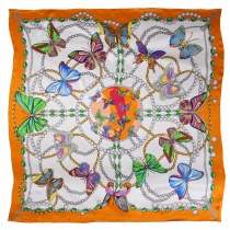 Dames sjaal Vlinders Koper Oranje Ivoor