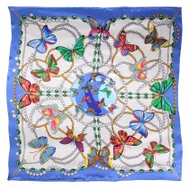 Dames sjaal Vlinders Hemelsblauw Ivoor