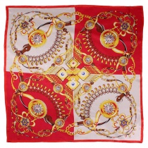 Dames sjaal oversized sieraden motief Rood Wit