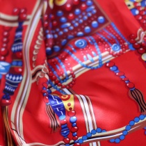 Dames sjaal oversized design patroon medium rood
