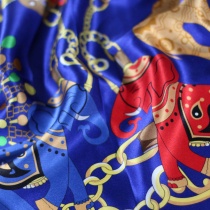 Zijden sjaal "India" nachtblauw rood