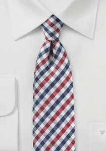 Zakelijke stropdas Vichy ruitje medium rood,
