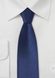 Smalle stropdas effen donkerblauw