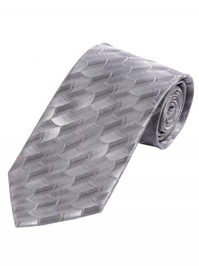 Krawatte extra breit silbergrau Struktur-Dessin