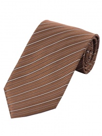 Opvallende stropdas breed gestreept bruin inkt