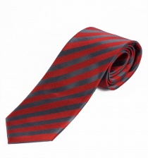 Sevenfold-Krawatte Streifendesign rot anthrazit