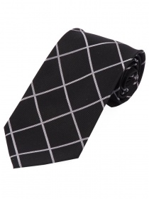 Heren brede stropdas gekweekte lijn diep zwart