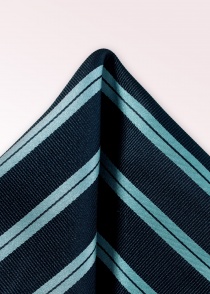 Zakdoek streepdesign marineblauw ijsblauw