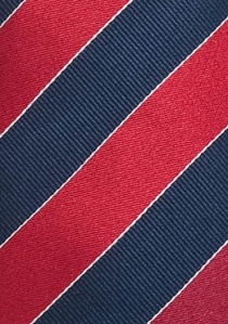 Zijden stropdas blauw rood