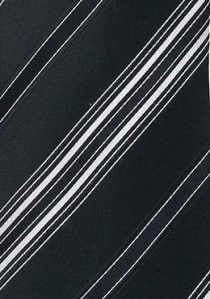 Zwart met wit gestreepte stropdas