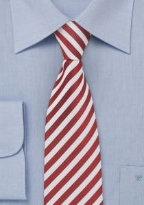 Smalle Zijde stropdas rood wit