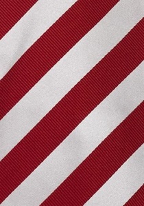 Zijden stropdas met rode en witte strepen
