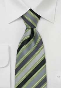 Clip-stropdas groen zilver