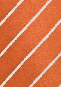 Oranje stropdas met witte strepen