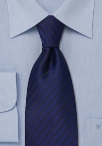 Donker blauwe strepen stropdas