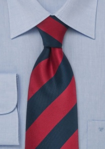 stropdas strepen rood navy blauw