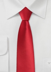Smalle stropdas satijnglans rood