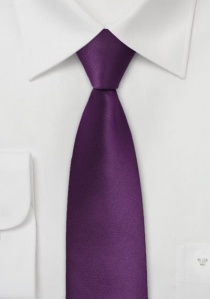 Smalle zijden stropdas paars
