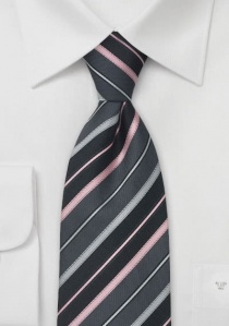 Grijs roze gestreepte stropdas