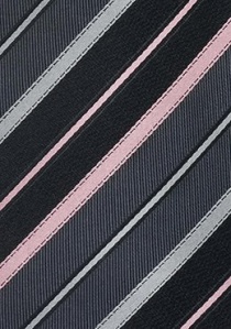 Grijs roze gestreepte stropdas