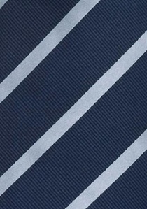 Zijden clip-stropdas strepen blauw