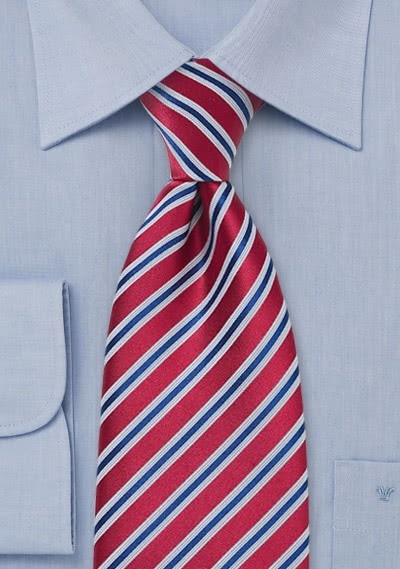 Krawatte Streifen rubinrot