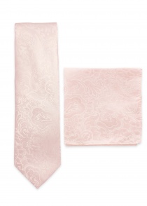 Set das en pochet paisley motief blush pink