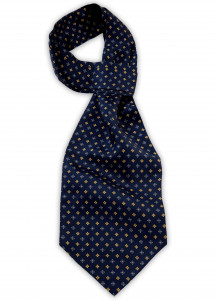 Bijzondere ascot gebloemd marineblauw