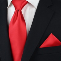 Krawatte und Ziertuch im Set - rot