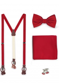 Set: bretels, strik, sjaal en manchetknopen