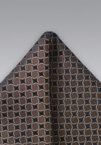 Zijden pochet in bruin met patroon