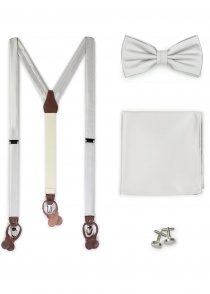 Set: bretels, strikje, decoratieve doek en