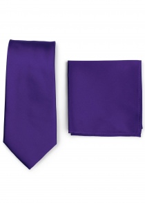 Zakelijke stropdas en pochet - paars