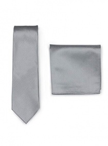Set stropdas sierdoek grijs gestructureerd