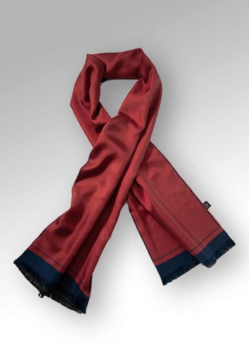 Zijden sjaal Plain Doubleface Medium Rood