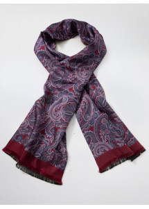 Doubleface-Krawattenschal Paisley-Muster weinrot