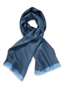 Zijden sjaal breed ornament ontwerp lichtblauw