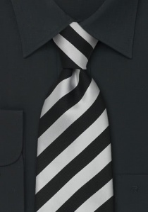 stropdas strepen zwart en zilverwit