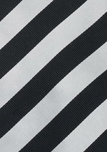 stropdas strepen zwart en zilverwit