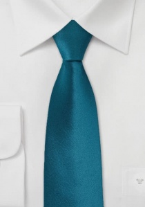 Smalle zijden stropdas groen-blauw