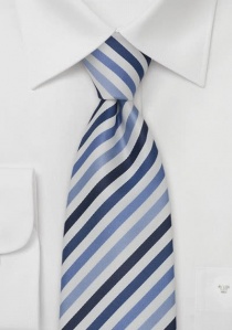 stropdas fijn gestreept blauw wit