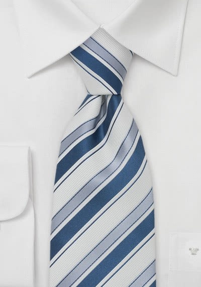 Witte stropdas blauwe strepen