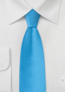 Smalle zijden stropdas blauw
