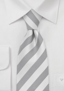 Zilver wit gestreepte stropdas