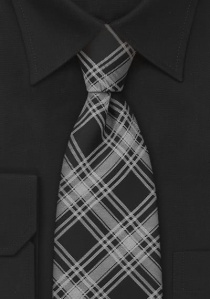Krawatte Glencheck schwarz grau