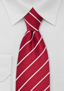stropdas met fijne strepen in wit en rood